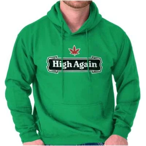 Funny Marijuana Stoner High Again 420 Humor Hoodie Hooded Sweatshirt Men Women - Picture 1 of 2