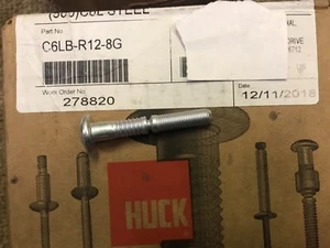 Pin,Steel,3/8"D,0.375 Grip, PK 100, HUCK FLEX C6LB-R12-8G - Picture 1 of 1