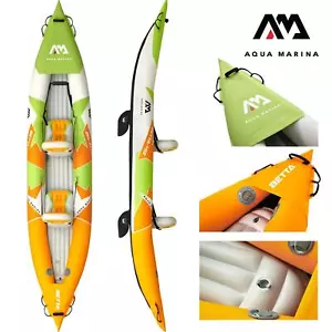 Aqua Marina Kajak 412x83 cm für 2 Personen mit Luftsitz Grün/Weiß/Orange - Bild 1 von 10