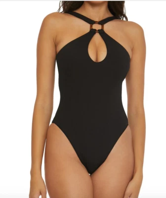 Traje de baño de una pieza Becca Modern Edge Mikayla cuello alto talla S Foto 1 de 4