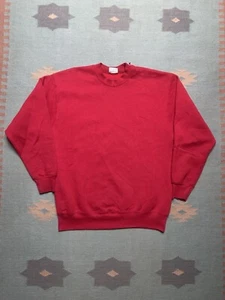 Vintage 80s 90s crewneck sweatshirt pro spirit blank red plain USA large tall - Picture 1 of 5