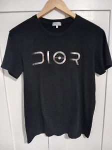 Dior Black Logo Print T-Shirt Size Small - Picture 1 of 6