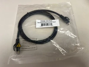 New Sealed 3ft Cat6 Ferrari Boot Molded Patch Cord FER6E-003-BLK - Afbeelding 1 van 1