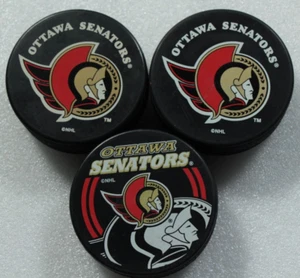 Vintage Ottawa Senators Puck Lot NHL Hockey 3 Pucks - Picture 1 of 3