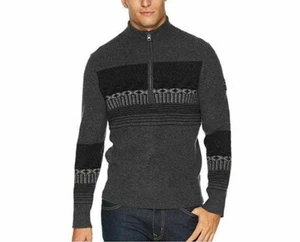 Obermeyer Textured 1/2 Half Zip Wool Pullover Sweater Grey Matter 2XL NEW $199 - Picture 1 of 4