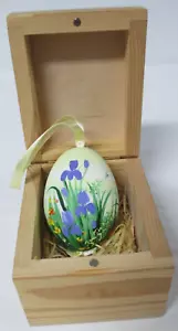 Uovo di Pasqua dipinto a mano con scatola in legno - Foto 1 di 5
