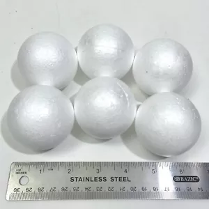 2.25” Foam Balls 6 pcs Arts & Crafts Styro Forms Sphere School Project Xmas - Picture 1 of 1