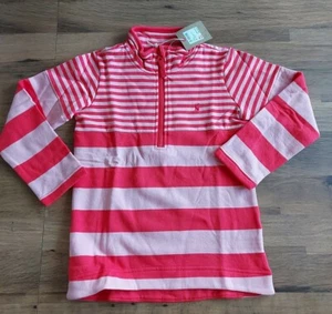Joules Girls Fairdale Half Zip Sweatshirt jumper - Pink Stripes - 11-12yrs - Picture 1 of 4