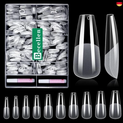 Becellen 500 Stück Künstliche Nagel Tips, Soft Gel Nageltips Fake Full Cover N - Bild 1 von 4