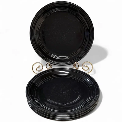 4pc Mainstays Rich Black Stoneware Dinner Plates 10.5" - Image 1 of 4