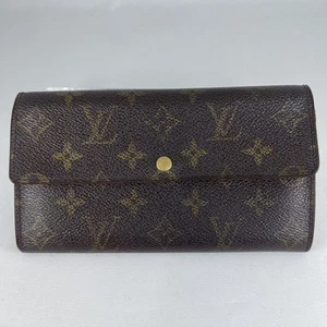 Louis Vuitton Porte Monnaie Monogram Pochette Credit Long Wallet w/ COA - Picture 1 of 22