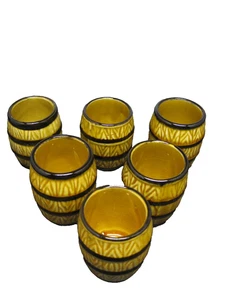 Set of Six Vintage Japanese Miniature Pottery Cups Sake Cups - Picture 1 of 5