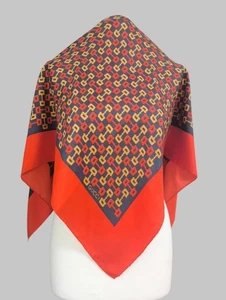 [Gebraucht] Vintage Gucci rot blau gelb Seide quadratischer Schal Horsebit Print 34" KEIN ETIKETT - Bild 1 von 12
