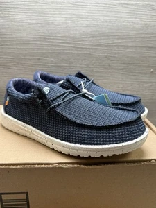 Hey Dude Wally Youth Sport Mesh Navy Kids Comfort Slip On Shoes Y4 - Picture 1 of 8