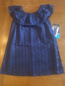 New Girls Navy Blue Nautica Eyelet Dress Size 4T NWT - Picture 1 of 10