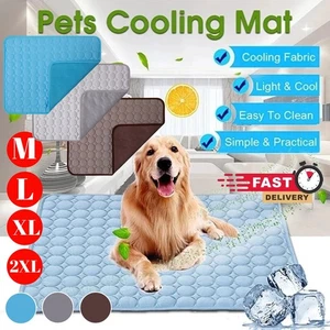 Pet Dog Heat Relief Large Self Cooling Mat Bed Non-Toxic Summer Bed Pad M-XXL - Picture 1 of 47