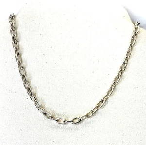Heavy Sterling Silver Cable Link Chain Necklace 18" Length - Picture 1 of 6