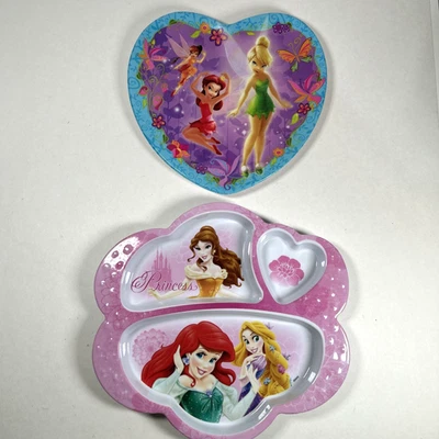 Lote de 2 Platos Princesa 3 Compartimentos + Hadas en Forma de Corazón (Campanilla) Foto 1 de 4