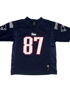 New England Patriots #87 Rob Gronkowski Jersey Youth Large Blue! Stain On Sleeve - Picture 1 of 11
