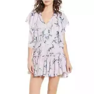 Neu MISA Los Angeles Lulu Rüschenkleid in Altrosa/Rosenblumen Größe Small - Bild 1 von 10