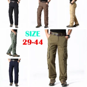 Herren Cargo Combat Hose Viele Taschen Arbeitshose Jagd Wandern Camping DE - Bild 1 von 18