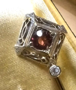 PLATINUM Gold STICK PIN Hat Hair HW Beatrice and Sons Cleveland - Picture 1 of 8