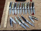 Lot+Of+15_Custom+Hand+Made+Damascus+Steel+Collectible%2Cknife+Hunting+pocket+Knife