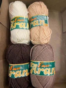 Vintage Yarn - Emu ARAN - 50g each 100% Wool made in England - Picture 1 of 20
