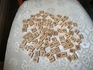 VINTAGE SPARE WOODEN TILES X 84 FOR NUMBLE GAME OR CRAFTS VGC - Picture 1 of 1