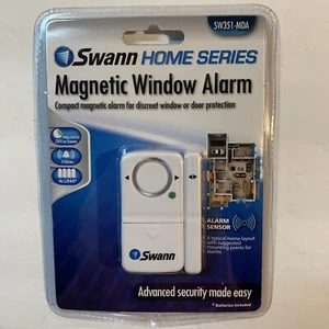 Swann Magnetic Window Alarm Sensor 110dB Siren White On Off Switch *New - Picture 1 of 3