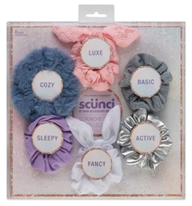 Scunci Hair Scrunchie Gift Set of 6 Assorted Scrunchies New - Picture 1 of 2
