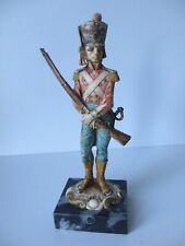 Vintage Depose Italy Napoleonic Soldier with Rifle ,Marble Base, Signed, vgc