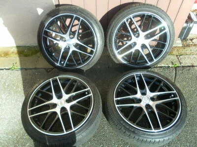 7,5x17 BBS Alufelgen 205/40 SOMMERREIFEN Kreuzspeiche SCHWARZ POLIERT GOLF 2 3  - Bild 1 von 4