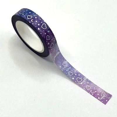 Heart Moon Star Foil Thin Washi Tape Scrapbooking Journals Planners - Image 1 of 3