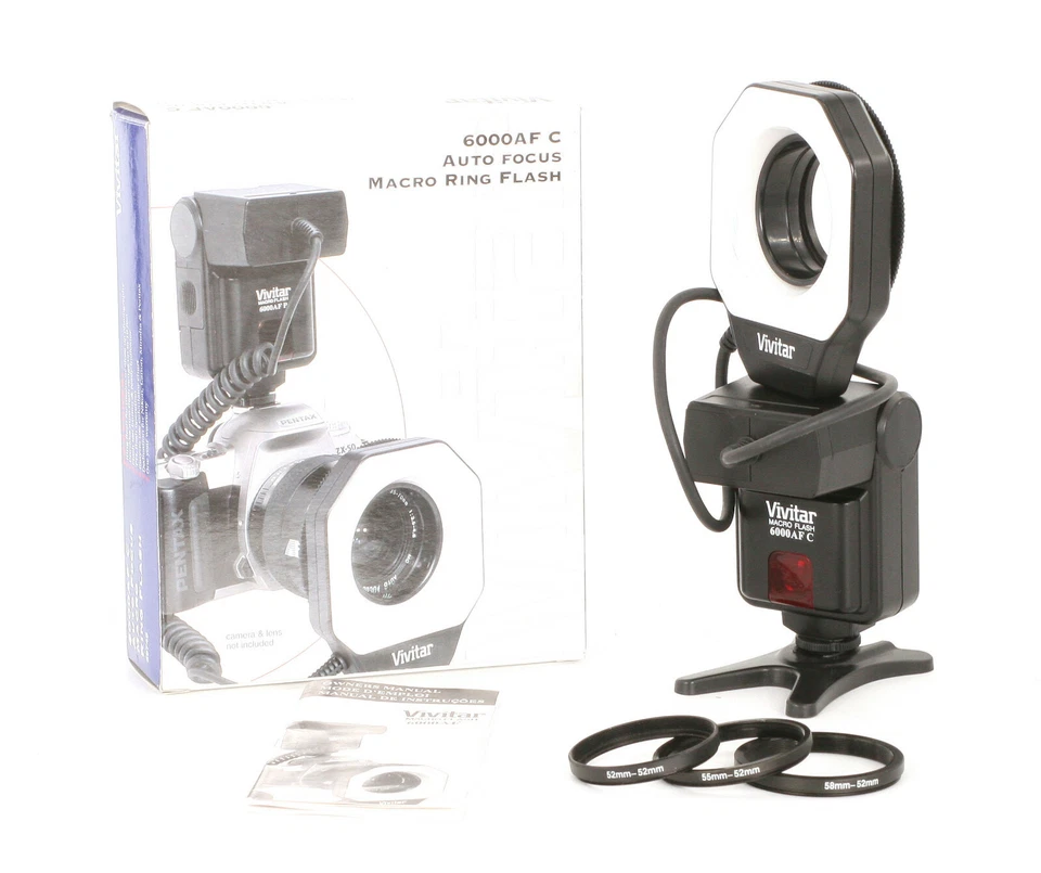 Vivitar Auto Focus Macro Ring Flash 6000 AF C For Canon EOS! Good Condition! - Image 1 of 4