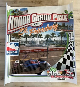 2007 HONDA GRAND PRIX of St. Petersburg Poster 23"x24" 3 Autographs Indy Car - Picture 1 of 15