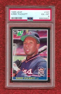 Leaf #107 1985 Kirby Puckett PSA 6 ex como nuevo novato radiocontrol corte Minnesota Twins - Imagen 1 de 1