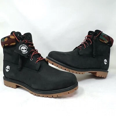 Timberland Heritage 6 pulgadas Wp Bota Negra Nubuck W Camuflaje Estilo A2KC3 - Talla 13 NUEVA Foto 1 de 4