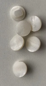 Perlmuttknöpfe: 6 weiße Knöpfe, 14mm - Bild 1 von 2