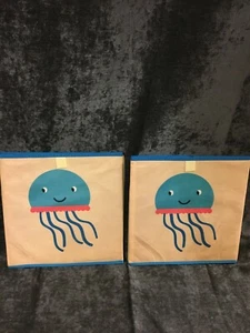 Foldable Storage Box's Pair Of Jellyfish NEW FREE NEXT DAY P&P (B) - Picture 1 of 4