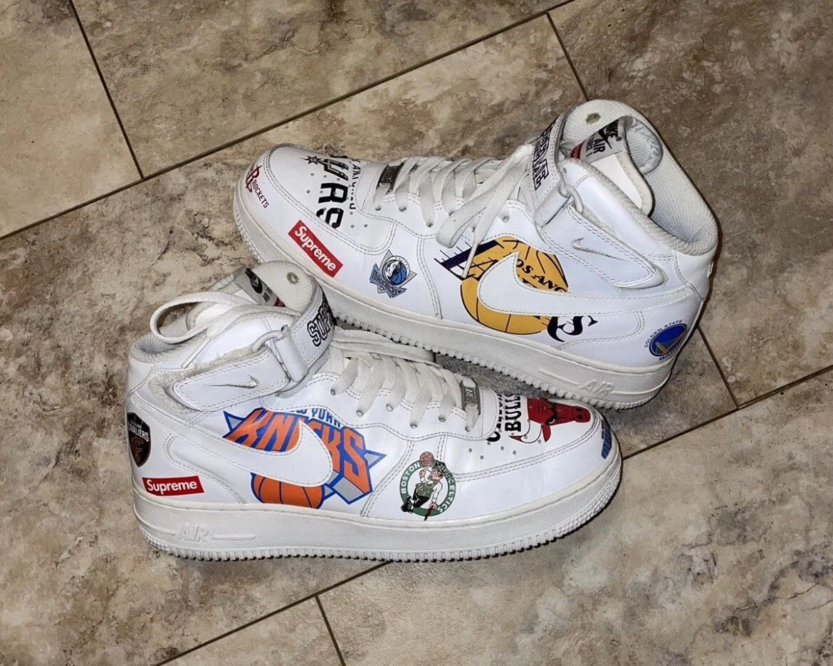 Nike Supreme x NBA x Air Force 1 07 Mid White for Sale