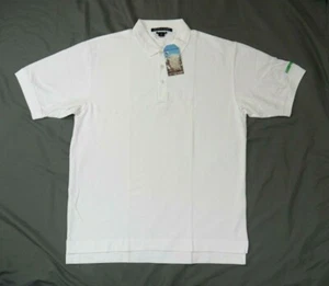  Mens White Pima Cotton Short Sleeve Polo Shirt Size X Large Devon & Jones New - Picture 1 of 6