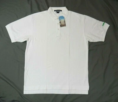  Mens White Pima Cotton Short Sleeve Polo Shirt Size X Large Devon & Jones New - Image 1 of 4