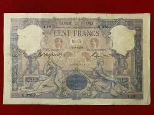 Billet France ♦ 100 Francs ♦ Bleu et Rose ♦ 4-6-1903 ♦ TTB ♦ Fayette f21/17 RARE - Imagen 1 de 2