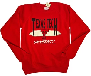 90s VTG Texas Tech Red Raiders Sweatshirt College Football Finish Line Puffy NWT - Picture 1 of 20