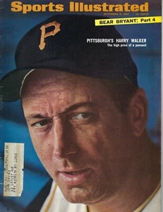 1966 9/5 Sports Illustrated magazine baseball Harry Walker Pittsburgh Pirates VG - Picture 1 of 1