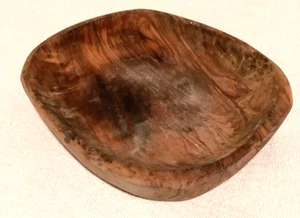 Vintage Olive Wood Dish Trinket Jewelry Home Decor Soap Dish Hand Carved - Picture 1 of 6