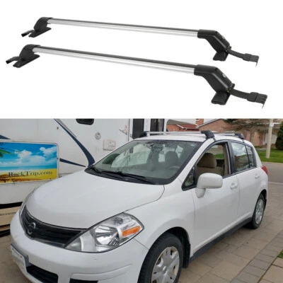 Portaequipajes de coche de 43,3" con barra transversal de techo con cierre superior para Nissan Versa 07-24 Foto 1 de 4