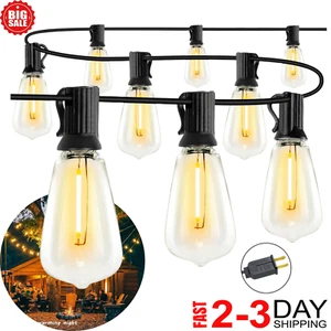 Cadena de luces LED para exteriores - luces colgantes de patio, 50 pies-25 bombillas/100 pies-50 bombillas - Imagen 1 de 17