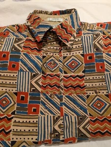 Camicia ORVIS vintage manica corta con bottoni uomo grande L grafica cotone vintage  - Foto 1 di 15